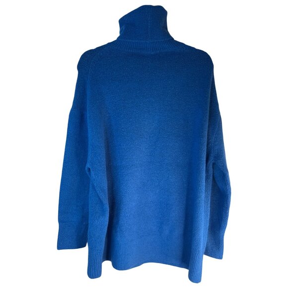 2/$30 ZARA Blue Turtleneck Sweater Small Soft Acrylic Blend Dolman Sleeve Ribbed - Picture 14 of 16